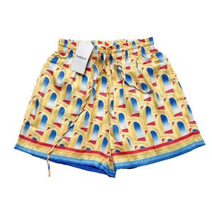 Casa Designer Kort Mode Fritidskläder Strandshorts Casablanca 23s Dream Gate Herr Damälskare Samma stil White Twill Silk Shorts Capris Loose Fit