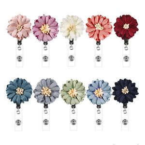 Other Office School Supplies Badge Reel Retractable Pass Id Card Abs Flower Key Chain Reels Anti-Lost Clip Drop Delivery Business Dhgy3