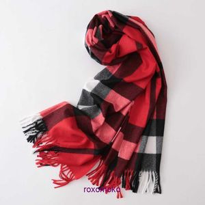 Factory Designer Original Bur Home Winter scarves online store Autumn and New Warm Tassel Plaid Neck Imitation Cashmere Scarf Universal for Men Women