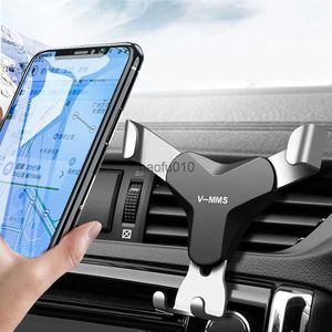 Suporte universal para montagem em carro por gravidade Suporte para saída de ar Base para celular Acessórios para smartphone Suportes para celular Gravity L230619