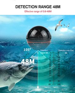 Localizador de peixes Erchang Localizador de peixes sem fio Bluetooth Sonar inteligente Detector de peixes Visibilidade subaquática Artefato de pesca de alta definição HKD230703