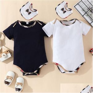 Rompers Baby Girls And Boy Short Sleeve Cotton Born Clothes Designer Brand Infant Romper Children Pajamas 2Pcs Drop Delivery Kids Ma Dhlsr