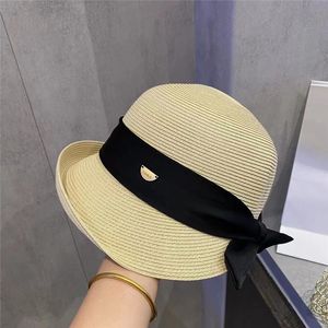 Elegant kvinnor hatt panama japansk stil sommarhatt halvcirkelformat märke mode strå hatt sol hattar bowknot utomhus rese hatt ny