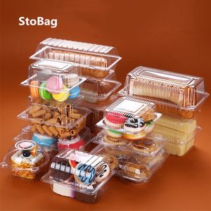 Present Wrap Stobag 50st Fruit Bread Box Transparent och Vegetable Strawberry Cherry Packing Pet Plastic For Party 230701