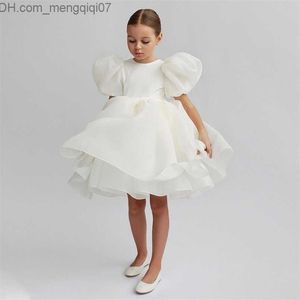 Girl's Dresses Girl's Dresses Baby Girl Flower Dress Kids Bridemaid Wedding Dresses For Children White Ball Gowns Girls Boutique Party Wear Elegant Frocks Z230704