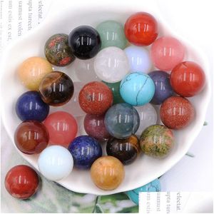 Stone 16Mm Reiki Healing Chakra Natural Craft Ball Bead Palm Quartz Mineral Crystals Tumbled Gemstones Hand Piece Home Decoration Ac Dh1Jm