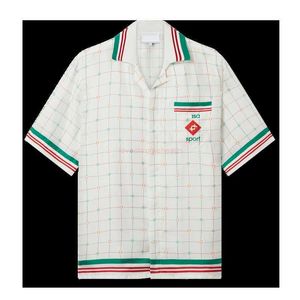 Herren-T-Shirts Casa Designer Modebekleidung Hemden Trainingsanzüge Casablanca Tennis Club Tennis Grid Romantisches hawaiianisches Herren-Damen-Kurzhemd 240327