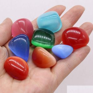 Stone Irregar Polished Loose Chakra Cat Eye Bead Palm Reiki Healing Crystal Tumbled Gemstones Hand Piece Home Decoration Accessories Dhmd3