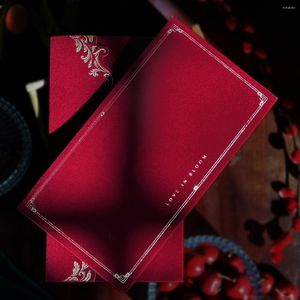 Gift Wrap 1pc Custom Wedding Velvet High-end Red Bag China Tradition Changing Mouth Offering Tea Cash Pocket For Bride And Groom