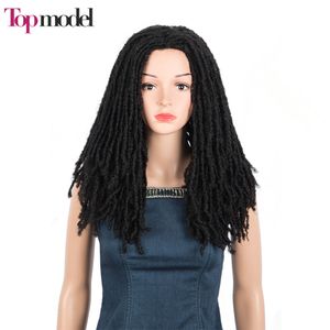 Synthetische Perücken TOP MODEL geflochtene Perücken für Frauen, synthetische Ombre-Haar-Dreadlock-Perücke, Schwarzbraun, afrikanische Faux-Loks, gehäkelte Twist-weiche Haar-Perücken, 230701