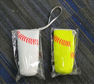 DHL100pcs Diğer İçecek Yazıları Beyaz Sarı Beyzbol Baskı Neopren Su geçirmez Protablanabilir Termos Kupası Şişe Kapağı