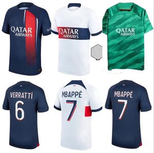 Mbappe hakimi camisas de futebol 2023 2024 maillot de foot marquinhos verratti 23 24 sergio ramos goleiro masculino crianças kits conjuntos camisas de futebol