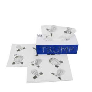 Tecido Minch 2021 Novo papel higiênico de cozinha Tecido facial com impressão Donald Trump Papel higiênico branco 3 camadas de papel facial macio 1 caixa