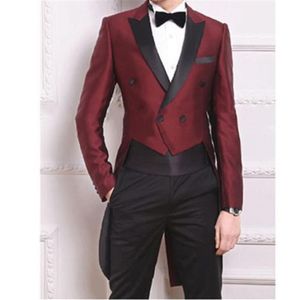 Jaqueta inteira calça gravata borboleta lenço andorinha casaco de cauda moda masculina ternos personalizados homme terno ajuste fino formal blazer masculino su290g