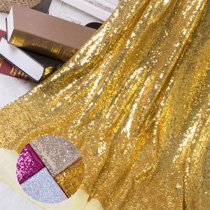 Ny ankomst Diy Fabric Sequin Paillette Gold Silver Sparkly Glitter Tyg för klänning Stage Party Wedding Decoration3055