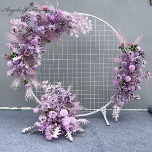 Dried Flowers Wedding Props Flower Row Arrangement Artificial Ball Arch Pavilion Decor Hanging Corner Floral Party Stage Scene Layout 230701