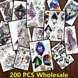 Temporary Tattoos FANRUI 200 Pieces Body Art Tattoo Temporary Watercolor Rose Tatoo Arm Leg Makeup For Men Women DIY Tattoo Stickers Supplies 230701