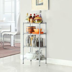 4 Tier Corner Shelves Wire Shelving Rack Shelf Adjustable Storage Unit Organizer