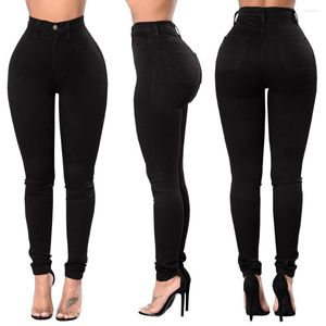 Damjeans Y2K Summer Leggings Jeggings Pencil Byxor Sexiga hög midja Push Up Svart Stretch Skinny Dam Jeansbyxor