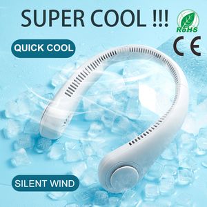 Other Home Garden Portable Neck Fan 5000mAh Hanging Neck Fan USB Rechargeable Air Cooler Bladeless Mute Neckband Fans for Outdoor Sports 230703