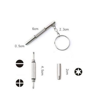 Cacciaviti all'ingrosso 3 in 1 cacciavite per occhiali in acciaio di alluminio Kit di riparazione per occhiali da sole con portachiavi Utensili manuali portatili Drop D Dh14P