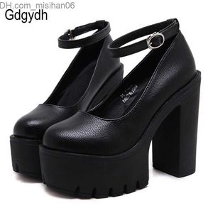 Scarpe eleganti Gdgydh primavera autunno casual scarpe col tacco alto sexy ruslana korshunova pompe con plateau tacchi spessi nero bianco taglia 42 220813 Z230703