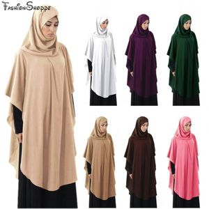 Muslim Islamic Ramadan Woman Long Khimar Hijab Solid Soft Prayer Hijab Elegant Modest Prayer Garment191V