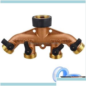 Watering Equipments Supplies Patio Lawn Garden Home Gardengarden Hose Splitter Brass 2/4 Way Tap Connector With Tape 3/4 Pipe For Ir Otaet