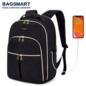 Sacos de cintura Bagsmart laptop mochilas para mulheres 15 6 polegadas notebook saco de escola exigível trabalho faculdade viagem viagem de negócios 230703