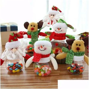 Christmas Decorations Candy Jar Plastic Theme Storage Box Xmas Party Kids Gift Drop Delivery Home Garden Festive Supplies Dhyq4