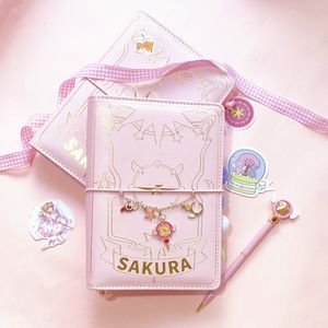 Not Defteri Japon Sakura Looseleaf Diary Notebook Kawaii Seyahat Dergisi El Kitabı Spiral A6 Günlük Planlayıcı Organizer Mermi Pembesi 230703