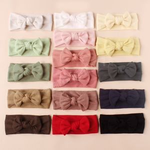 Baby Ribbed Headband Girl Soft Knot Hairban Children Hair Accessories Newborn Photography Props Solid Turban Headwrap