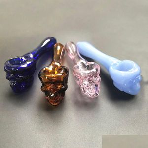 Smoking Pipes Pyrex Oil Burner Spoon Skl Glass Hand Pipe Tobacco Dry Herb For Sile Bong Bubbler Drop Delivery Home Garden Household Dhdhr