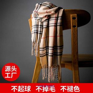 Top quality winter and autumn Bur Home scarf for women men Imitation Cashmere Shawl Womens Korean Version Tassel Autumn Winter Thickened Neck Set Versatile Woo