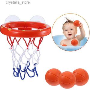 Toddler Bath Toys Kids Shooting Basket Bathtub Water Play Set For Baby Girl Boy With 3 Mini Plastic Basketballs Funny Shower Toy L230518