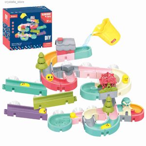 Giocattoli da bagno per bambini Pista di assemblaggio fai-da-te Vasca da bagno per bambini Giochi per bambini Set di giochi d'acqua Giocattolo per scivoli d'anatra per bambini Toddler L230518