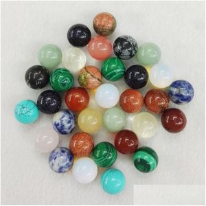 Stone 12Mm Non-Porous Loose Reiki Healing Chakra Natural Ball Bead Palm Quartz Mineral Crystals Tumbled Gemstones Hand Piece Home De Dhqi9