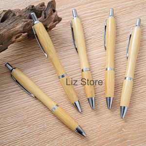 Retro Bamboo Ballpoint Pen Student Writing Ballpoint Business Signatures Pens Office School Supplies Customizable Logo TH0892