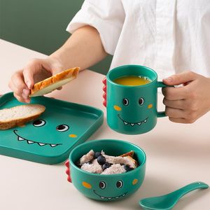 食器セットクリエイティブ子供の漫画食器セット朝食カップデザートボウルプレートかわいいベビーセラミック