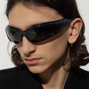 Y2K Cyberpunk Fino Óculos de Sol Feminino Masculino Proteção UV400 Prata Red Mirror Lentes Moda Ciclismo Ao Ar Livre Óculos Hip Hop SG708