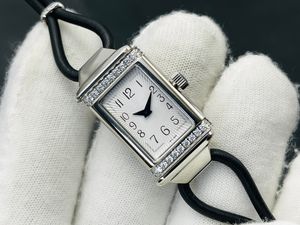 新しいReverso One Duetto Ref3342520ダイヤモンドの女性がスイスクォーツレディースウォッチサファイアクリスタル316Lステンレススチールファッションウォッチ