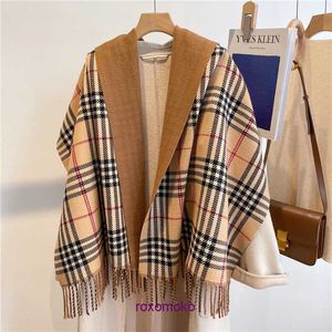 Top Original Bur Home Winter scarves online shop Korean version sweet plaid scarf for womens versatile imitation cashmere thickened double sided tassel shawl