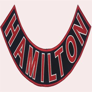 Red Devil HAMILTON Rocker 39CM Embroidered Iron On Patch Motorcycle Biker Club MC Front Jacket Vest Patch Detailed Embroidery226f