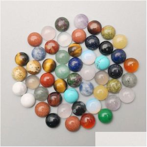 Stone 8mm naturlig runda cabochon lösa pärlor opal roskvart.
