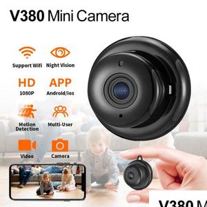 Camcorders Mini Den Cameras V380 WiFi Small Infrared 1080pワイヤレスIPナイトビジョンCCTVカムコーダーモーションホームセキュリティデュアルDHU5Rを検出する