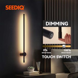 Lampor Led inomhuslampa Touch Switch Sconce Belysningsarmatur Sovrum Vardagsrum Soffa Bakgrund Lång vägglampa för hemHKD230701