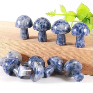 Stone 20mm Mini Mushroom Plant Staty Prydnad Sodalite Carving Home Decoration Crystal Polishing Gem Drop Delivery SMYELLT DHD0T