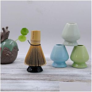 Escovas de chá Suporte para batedor de cerâmica Matcha Stand Chasen Japonês Verde Gota Entrega Casa Jardim Cozinha Jantar Bar Utensílios de Chá Dhugd