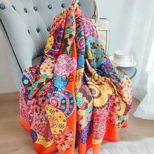 Cachecóis 180*90cm Clássico Verão Beh Estampas Lenços De Seda Feminino Xale Feminino Foulard Cover-ups Wrap Bandana Muffler Chiffon Hijab lady J230703