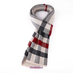 Top Original Bur Home Winter scarves online shop Checkered Scarf Men's New Wool Knitted Business Casual Autumn and Warm Neck